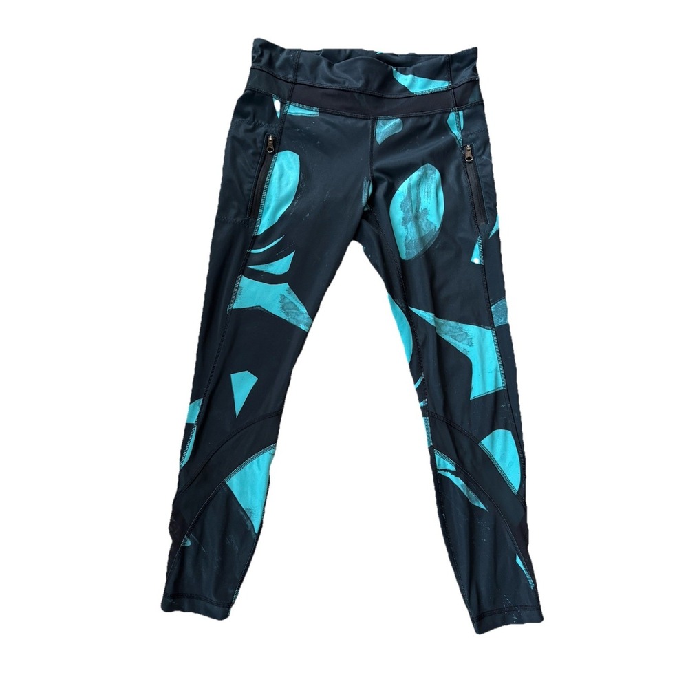 Lululemon Inspire Tight II *Full-On Luxtreme (Mesh) Peacock Blue Black Sz 6